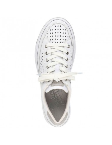 Rieker W RKR642 white openwork leather shoes
