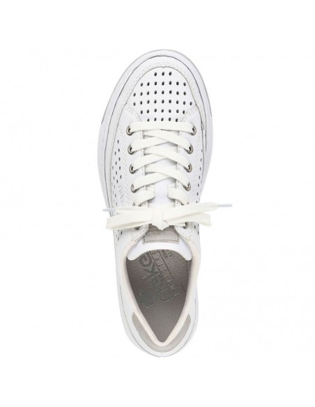 Rieker W RKR642 white openwork leather shoes