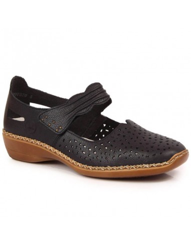 Rieker W RKR139 leather shoes navy blue