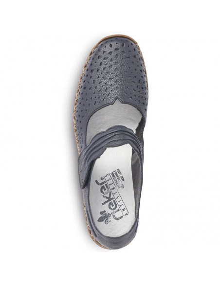 Rieker W RKR139 leather shoes navy blue