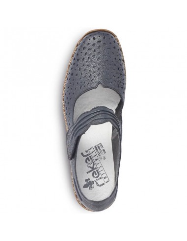 Rieker W RKR139 leather shoes navy blue