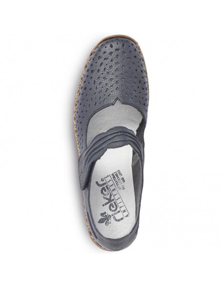 Rieker W RKR139 leather shoes navy blue
