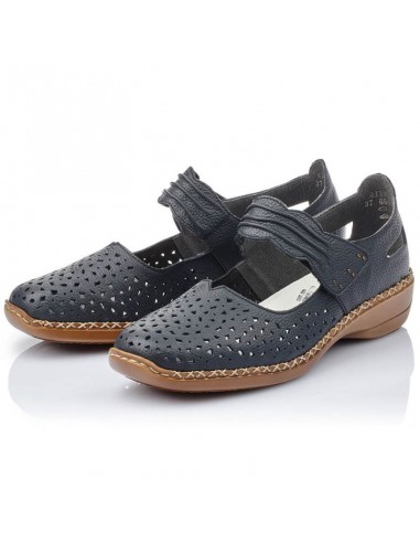 Rieker W RKR139 leather shoes navy blue