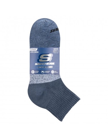 Skechers 3pk Mens Qtr Colorbloc Socks S118998BLU