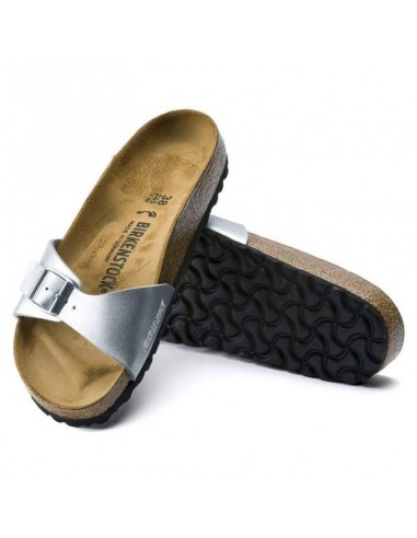 Birkenstock Madrid BirkoFlor Silver Women's Slides Regular Wide 0040411