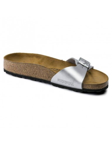Birkenstock Madrid BirkoFlor Silver Women's Slides Regular Wide 0040411