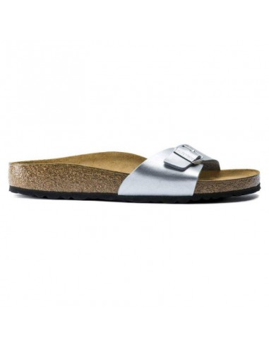 Birkenstock Madrid BirkoFlor Silver Women's Slides Regular Wide 0040411