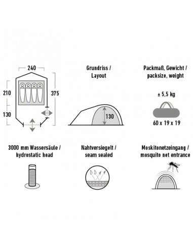High Peak Kira 41 tent green 10374