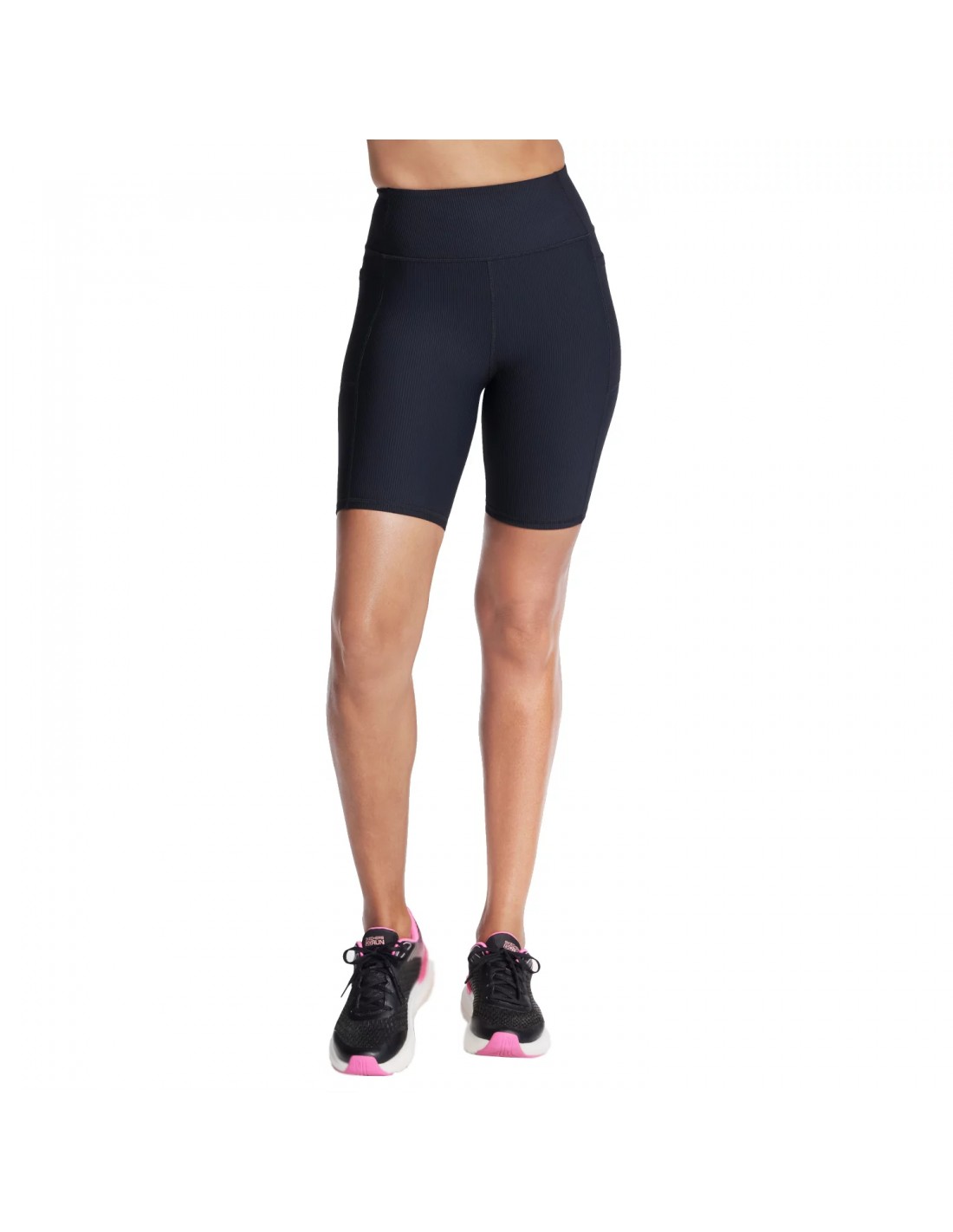 Skechers Go Flex Rib High Waisted 8 Inch Bike Short SH32BLK
