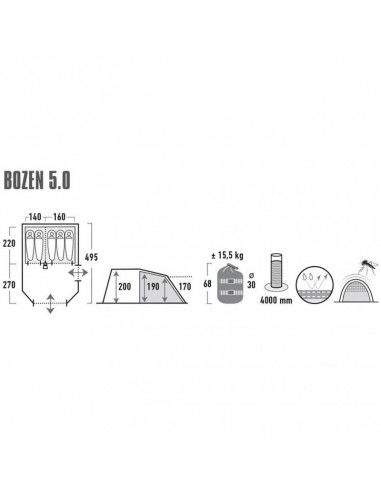 High Peak Bozen 50 family tent 11836