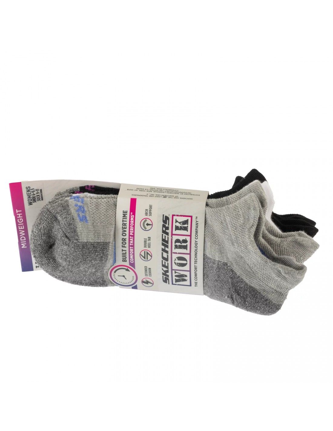 Skechers 3pk Work Lowcut Womens Socks S119052GRBK