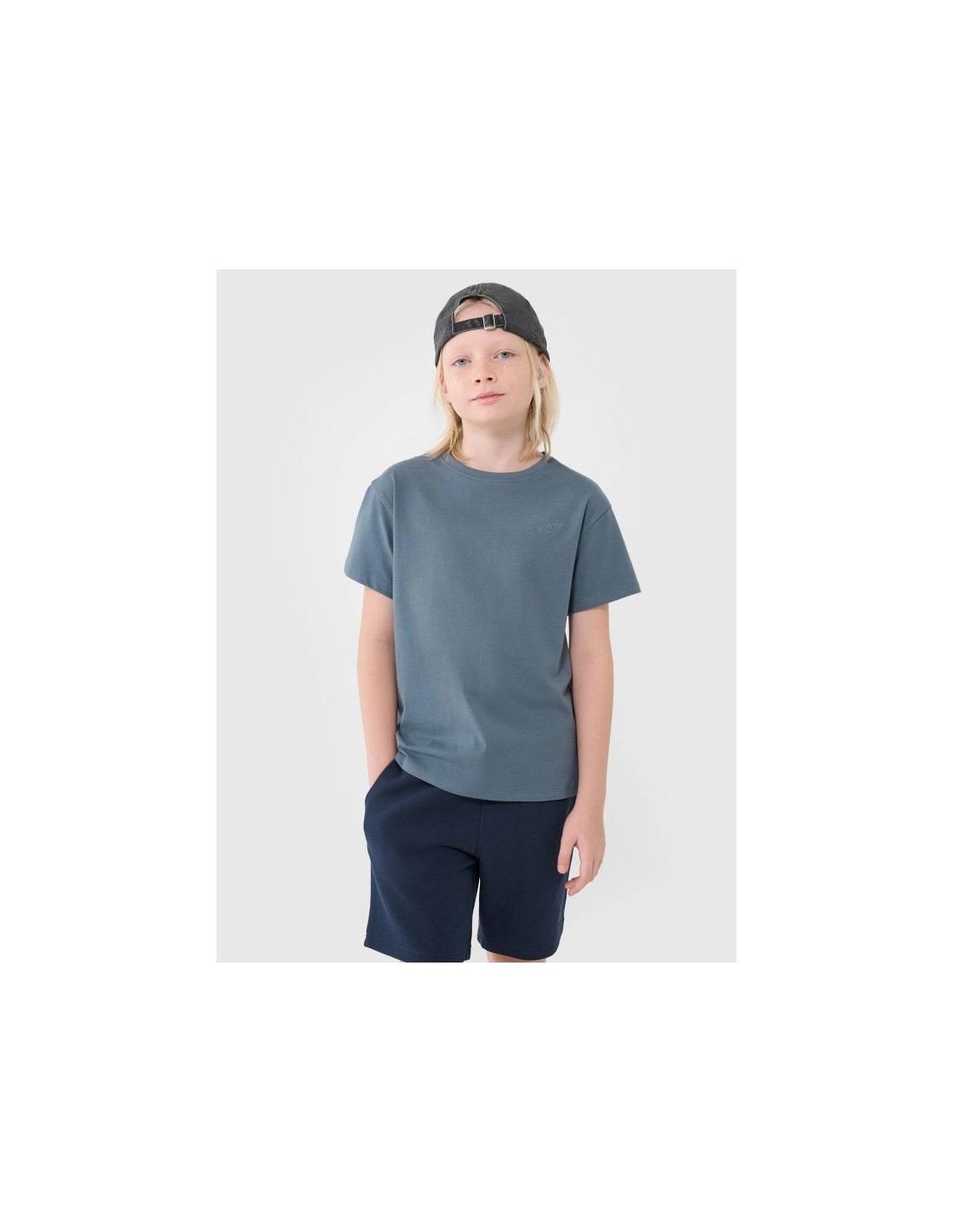 Boy's oversize plain Tshirt 4F 4FJWSS25TTSHM232446S