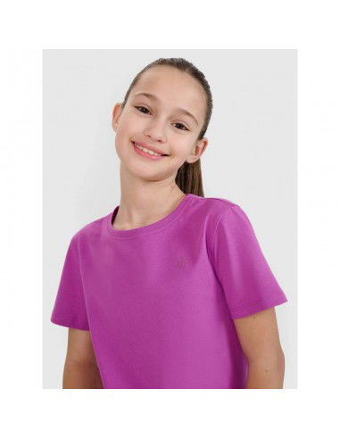 Regular plain girls' Tshirt 4F...