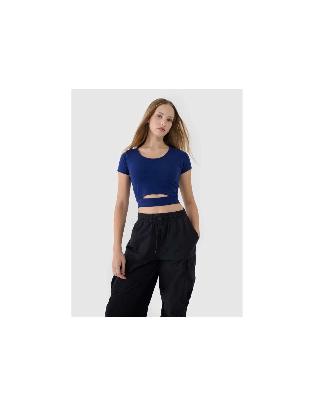 Women's crop top plain tshirt 4F 4FRSS25TTSHF269554S