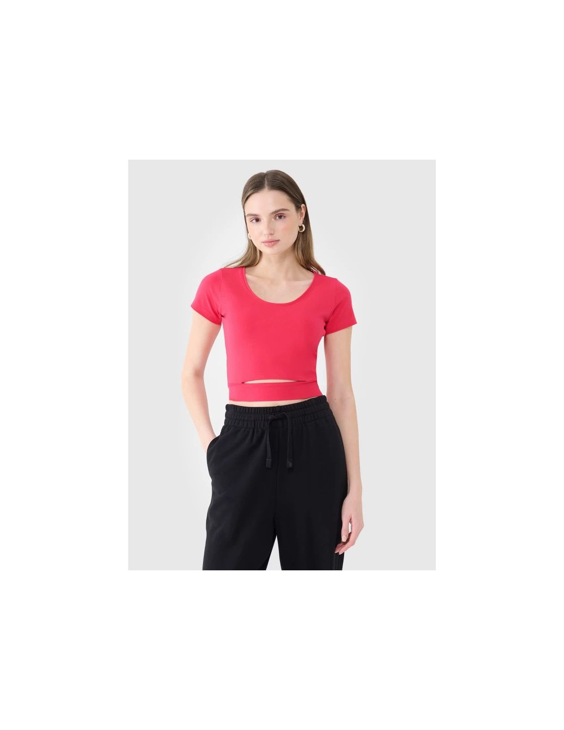 Women's crop top plain tshirt 4F 4FRSS25TTSHF269554S