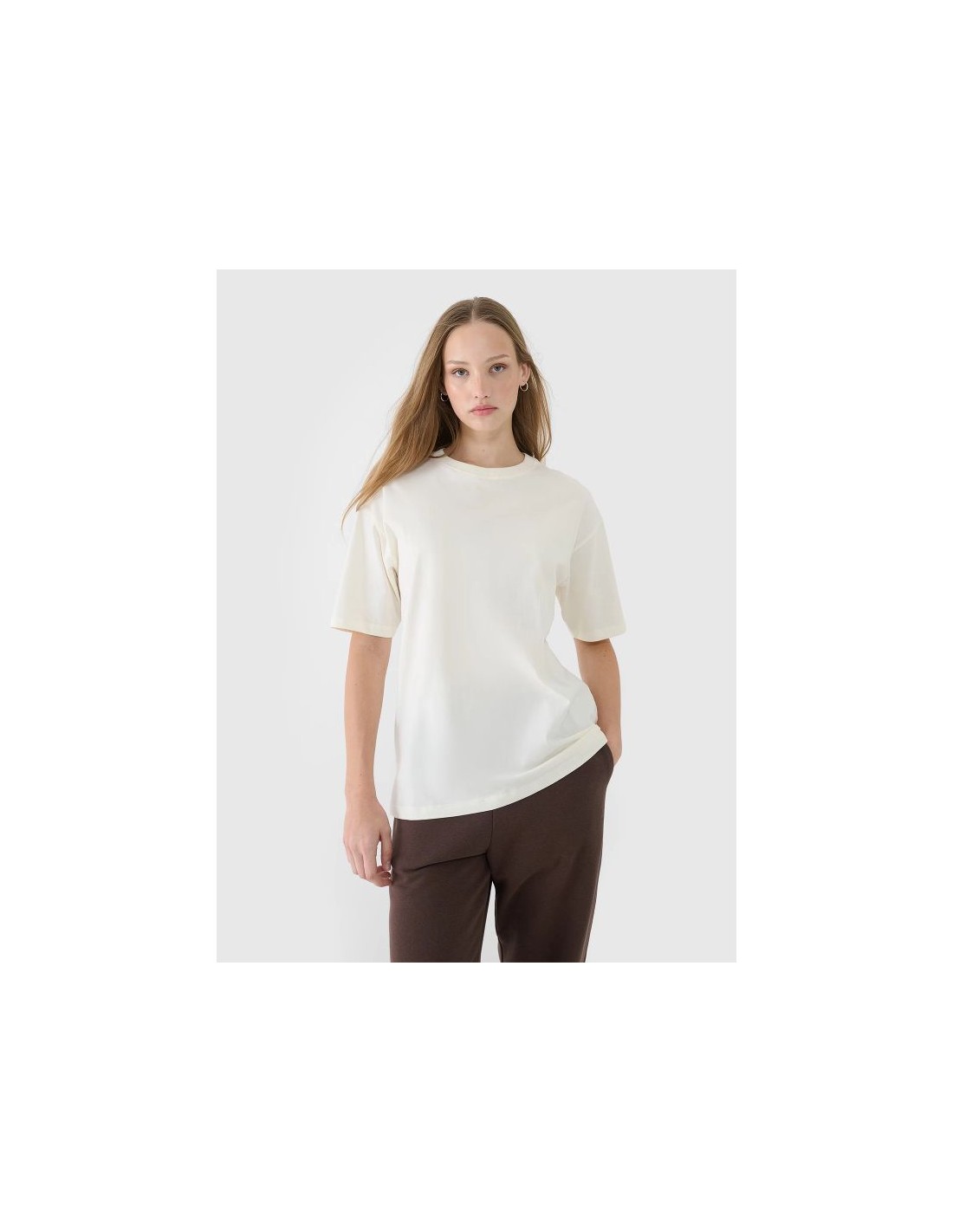 Women's oversize plain Tshirt 4F 4FRSS25TTSHF269431S