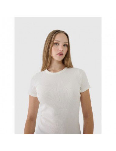 Women's slim ribbed tshirt 4F...