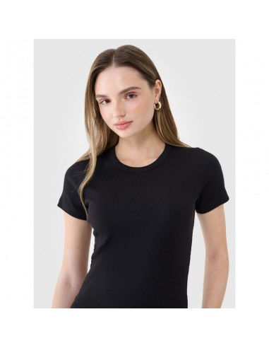 Women's slim ribbed tshirt 4F...