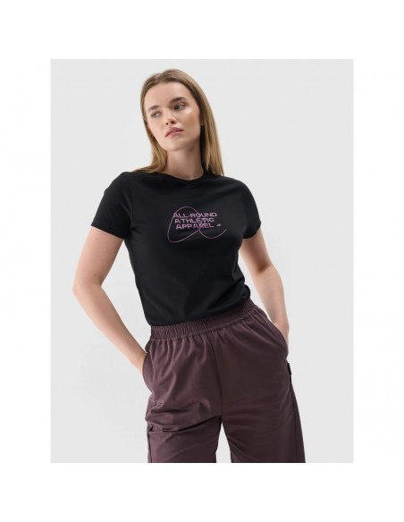 Women's slim Tshirt with print 4F 4FRSS24TTSHF249920S