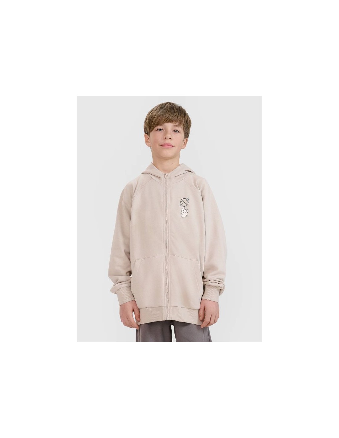 Boys' zipup sweatshirt with hood 4F 4FJRSS25TSWSM210383S
