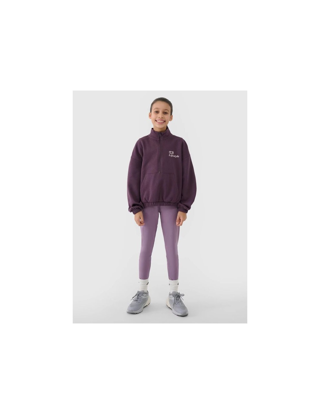 Girls' sweatshirt without zipper without hood 4F 4FJRSS25TSWSF205850S