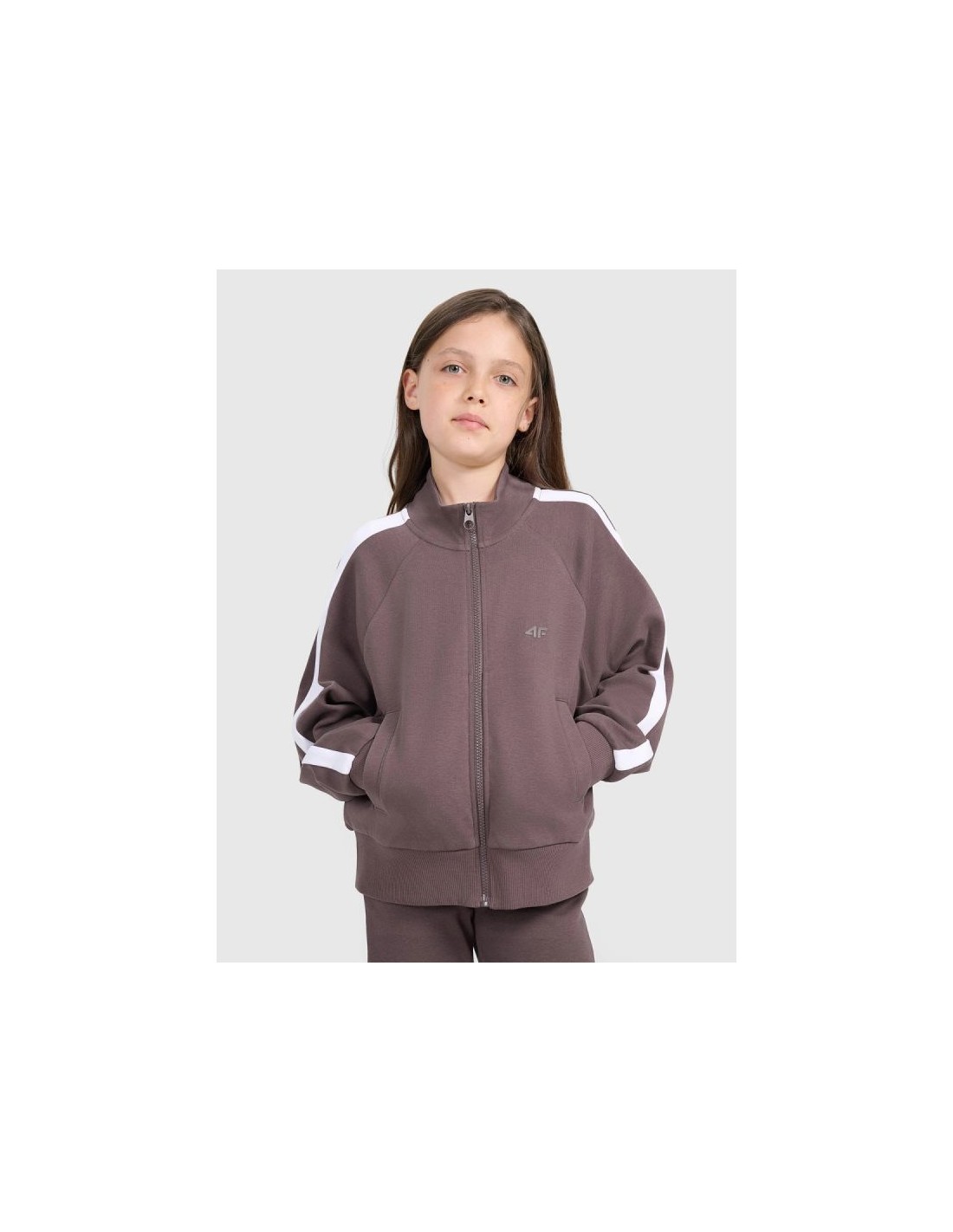 Girls' zipup sweatshirt without hood 4F 4FJRAW25TSWSF243051S