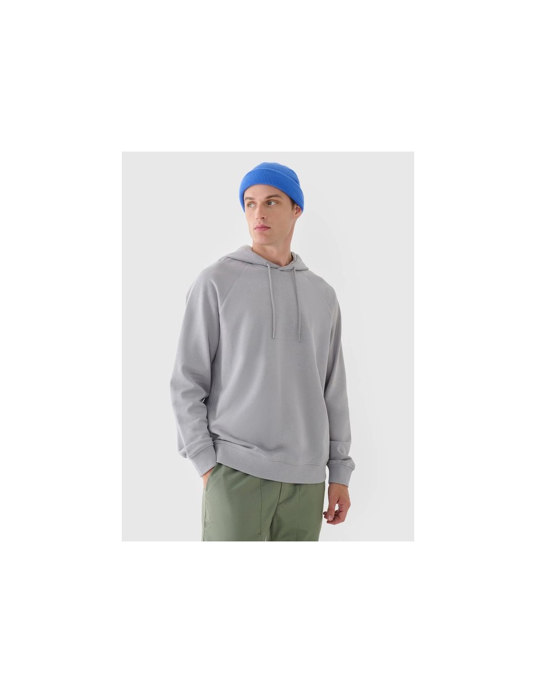 Men's sweatshirt with hood open 4F 4FRAW24TSWSM182127S