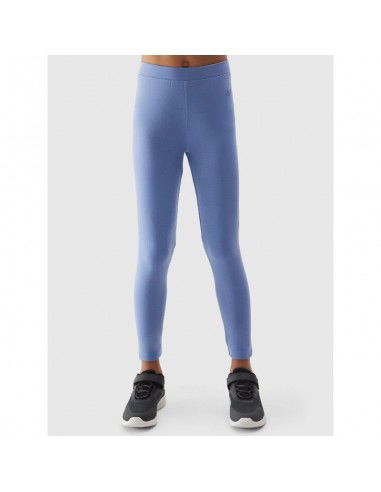 Girls' elastic cotton leggings 4F Junior