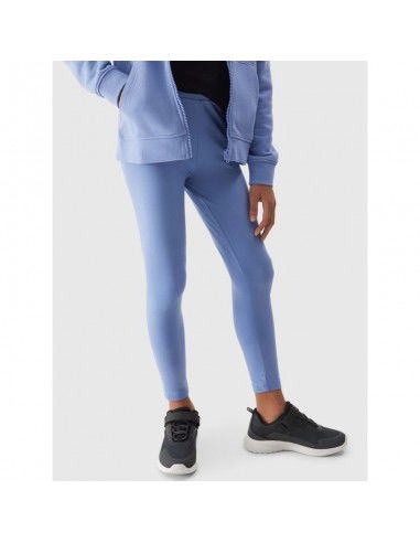 Girls' elastic cotton leggings 4F Junior