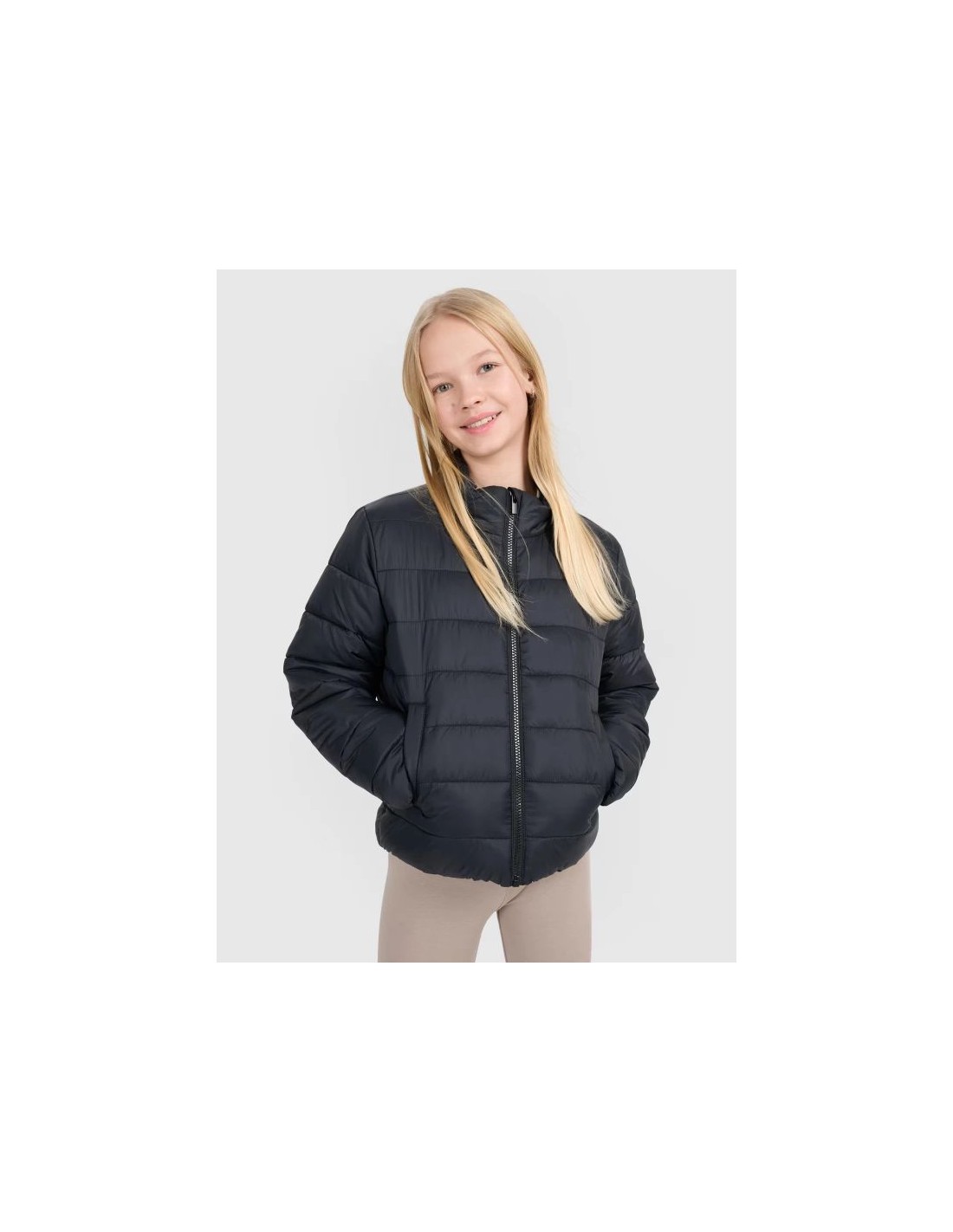 Girls' down jacket with synthetic filling 4F 4FJWSS25TDJAF51547S