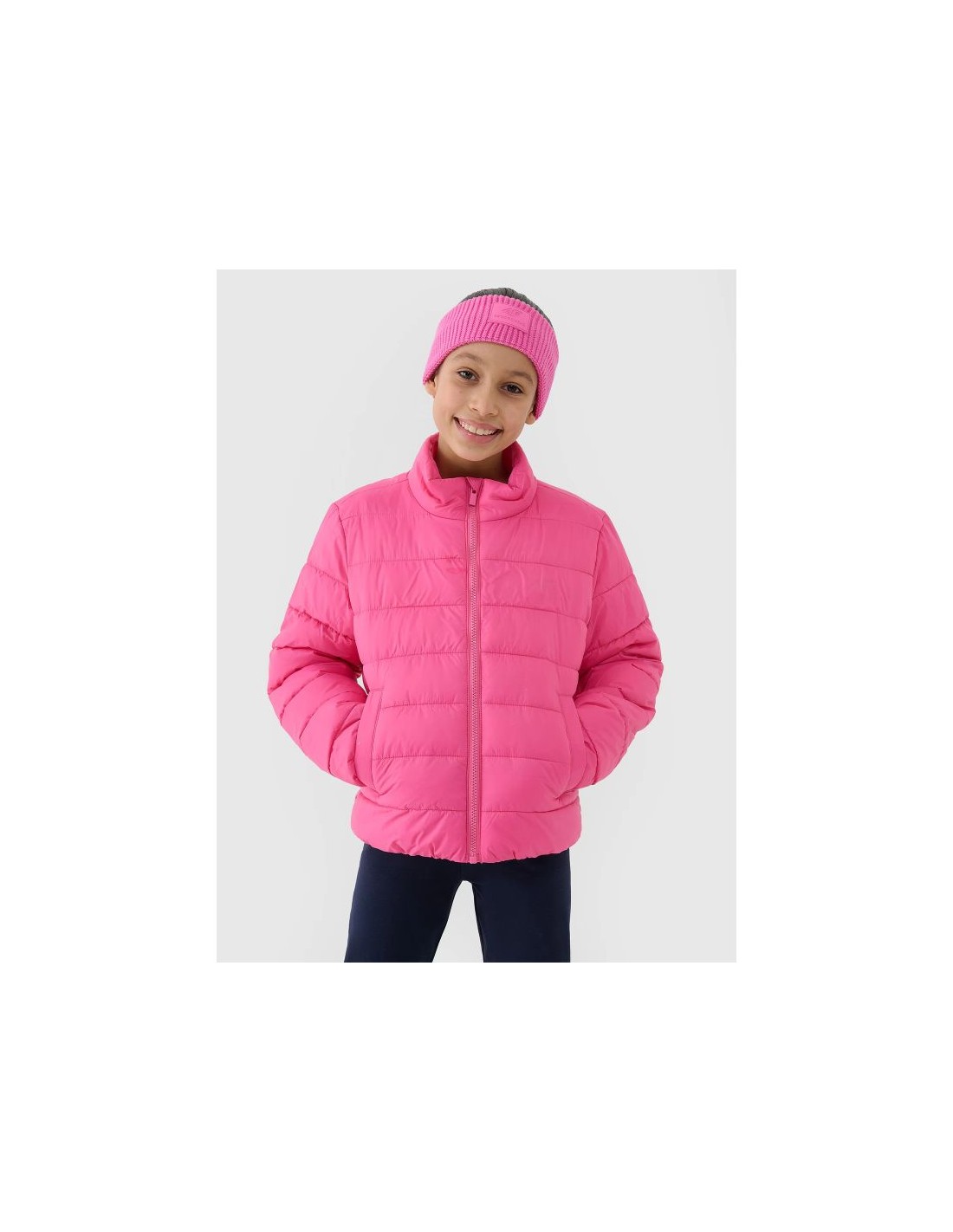 Girls' down jacket with synthetic filling 4F 4FJWSS25TDJAF51547S