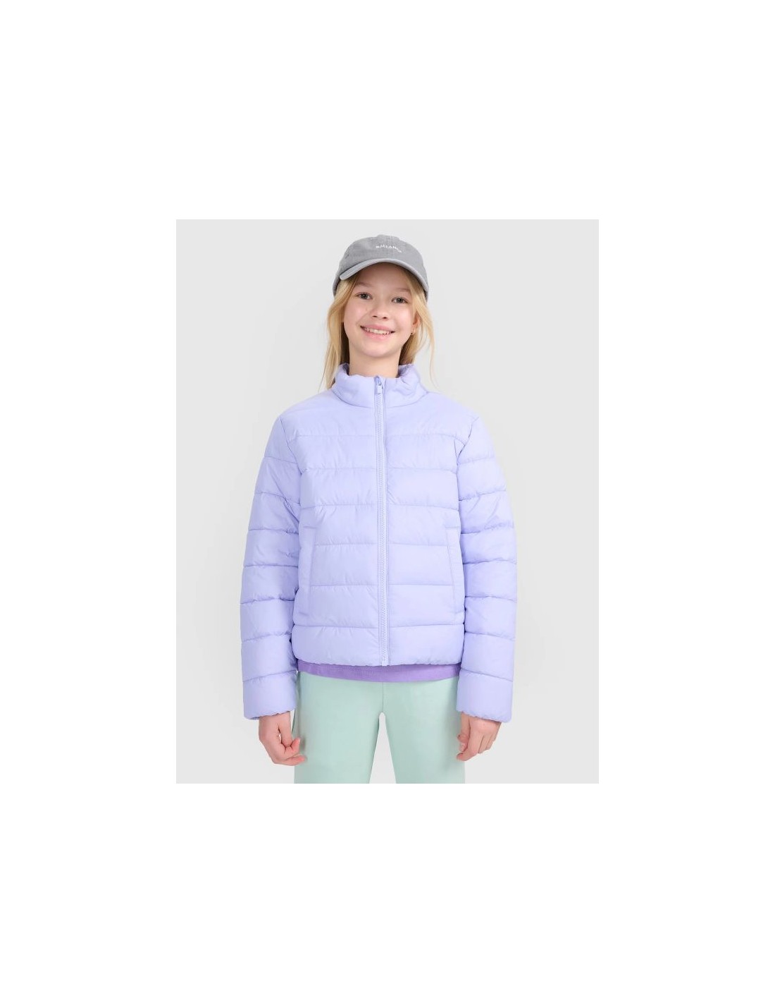 Girls' down jacket with synthetic filling 4F 4FJWSS25TDJAF51547S