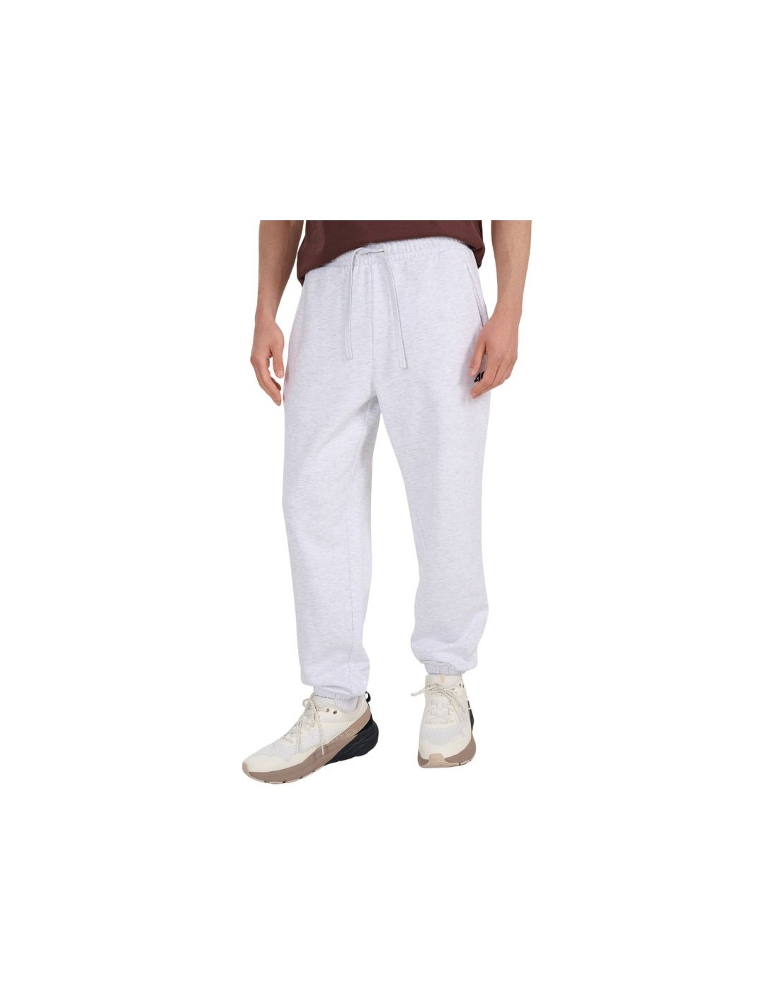 Men's trousers 4F CAS M1140 cool light gray melange 4FWMM00TTROM1140 27M