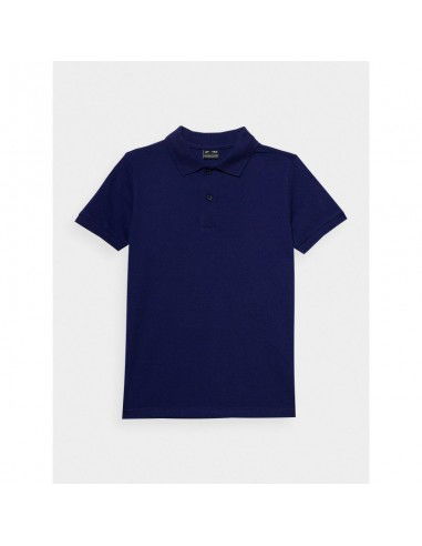 Boy's 100 cotton plain polo shirt 4F