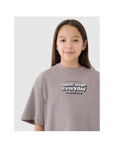 Girls' oversize printed crop top 4F...