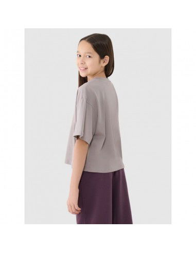 Girls' oversize printed crop top 4F...