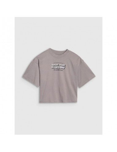 Girls' oversize printed crop top 4F...