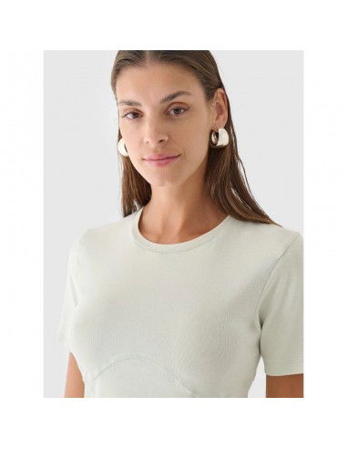 Women's crop top slim plain 4F...