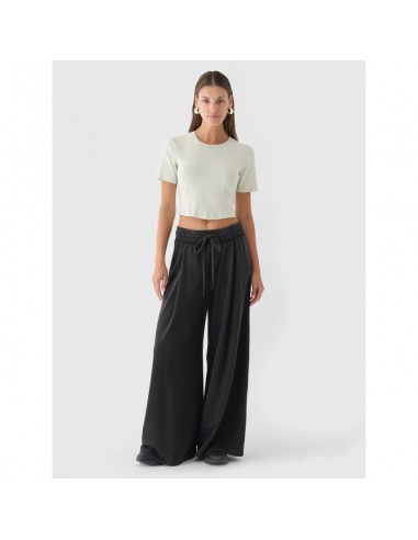 Women's crop top slim plain 4F...