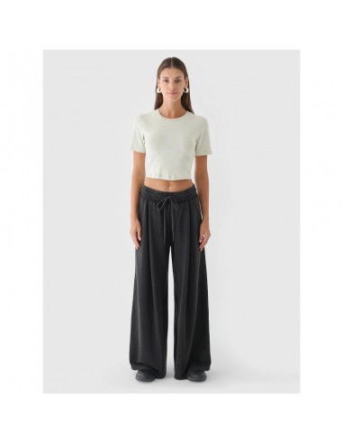 Women's crop top slim plain 4F...
