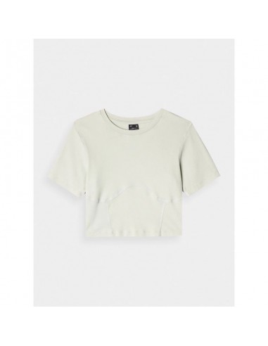 Women's crop top slim plain 4F...