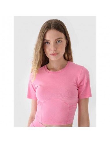 Women's crop top slim plain 4F...