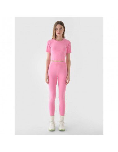 Women's crop top slim plain 4F...