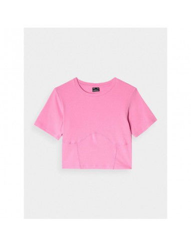 Women's crop top slim plain 4F...