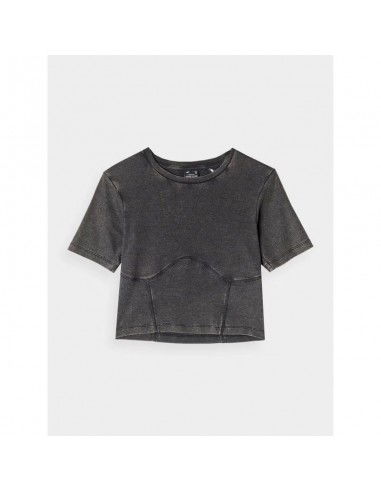 Women's crop top slim plain 4F...