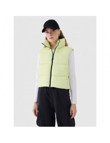 Cropped down vest with synthetic...