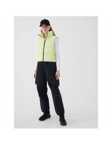 Cropped down vest with synthetic...