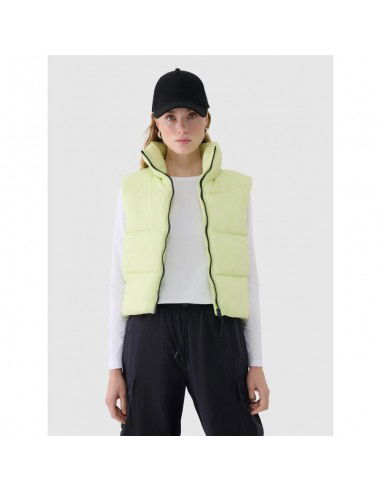 Cropped down vest with synthetic...