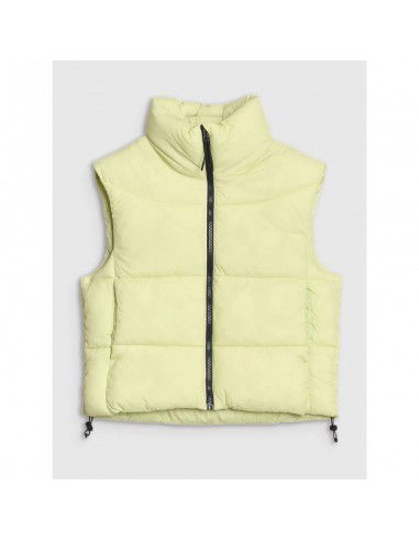 Cropped down vest with synthetic...