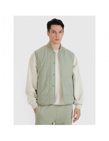 Men's sleeveless vest with standup...